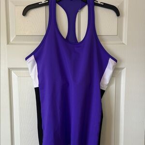Ralph Lauren Vibrant Purple and White Tank Top